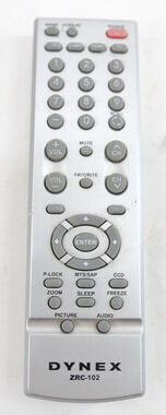 Dynex ZRC-102 OEM Television LCD TV Silver Replacement Remote Control